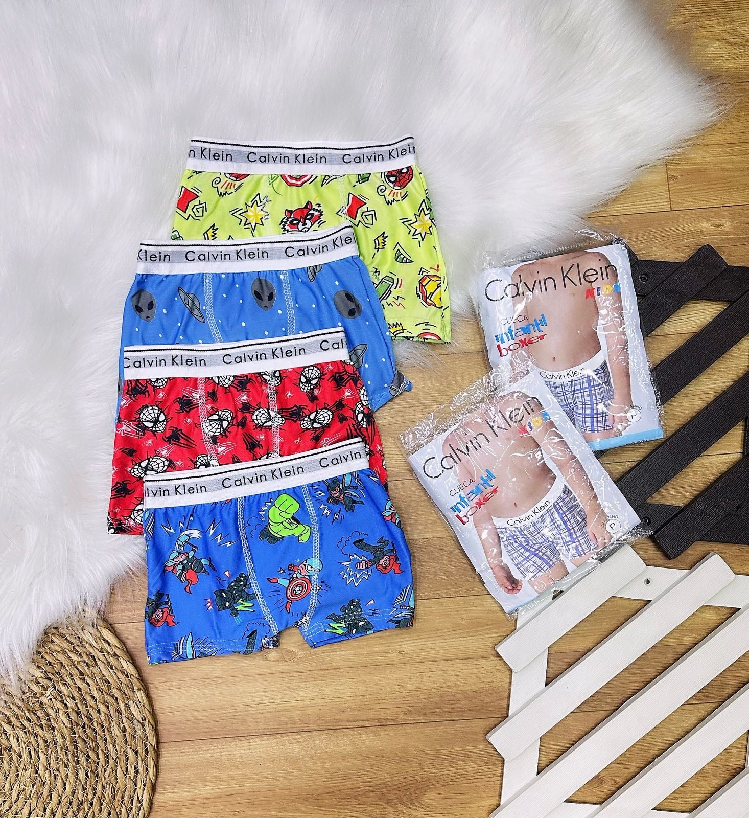 Kit 4 Cueca Box Ck Infantil