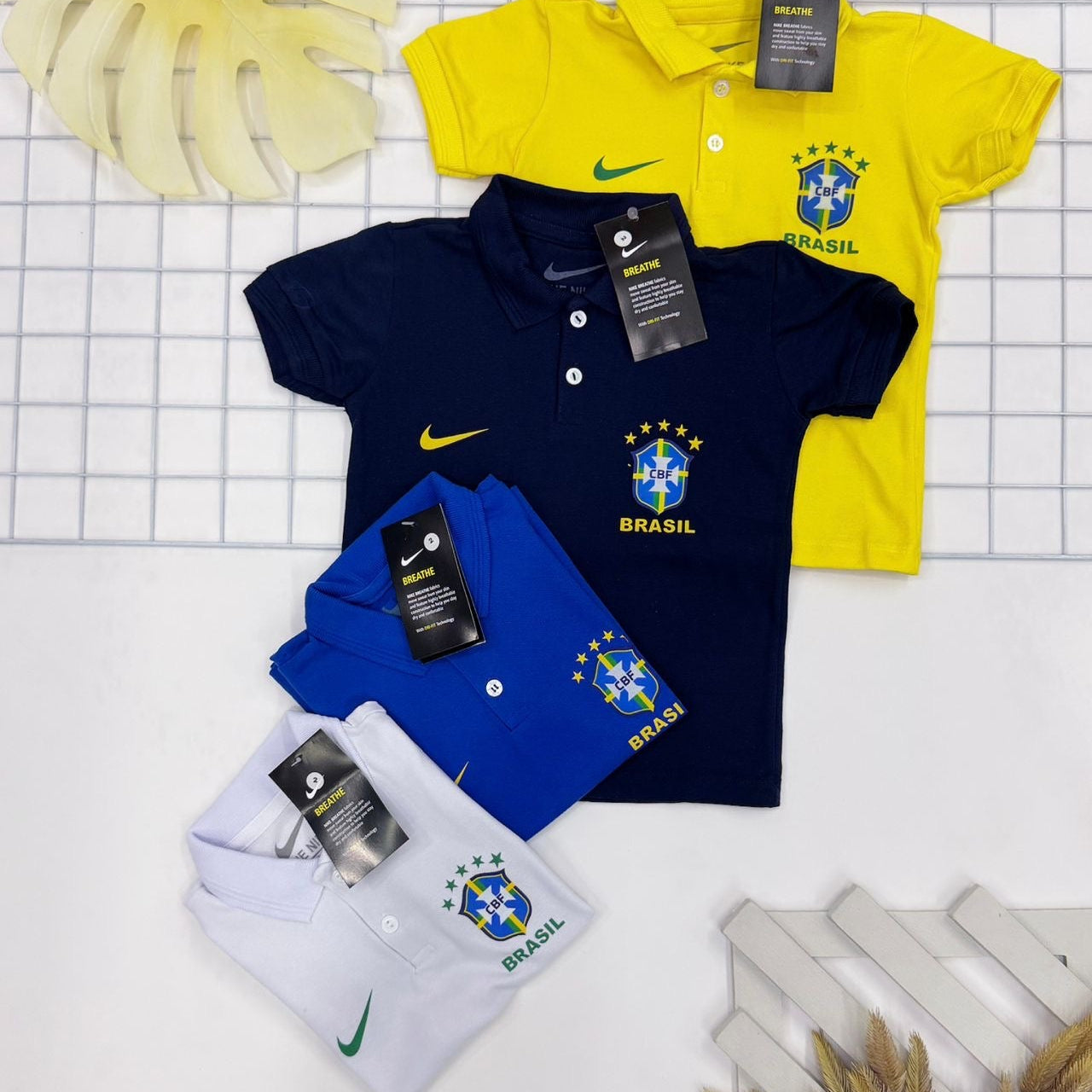 Camiseta do Brasil Polo NK Infantil 2026 - Última Peça - Formato Pequeno última peça