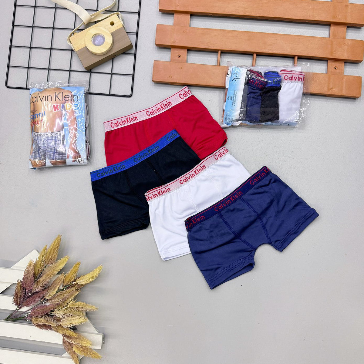 Kit 4 Cueca Box Ck Infantil