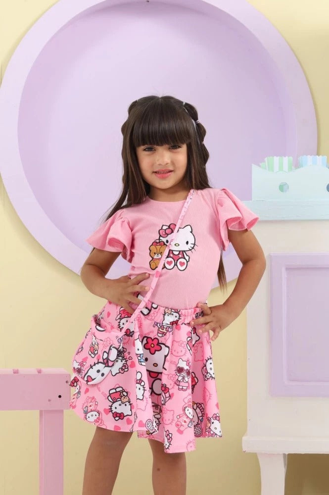 Conjunto Hello Kitty Infantil + Bolsinha
