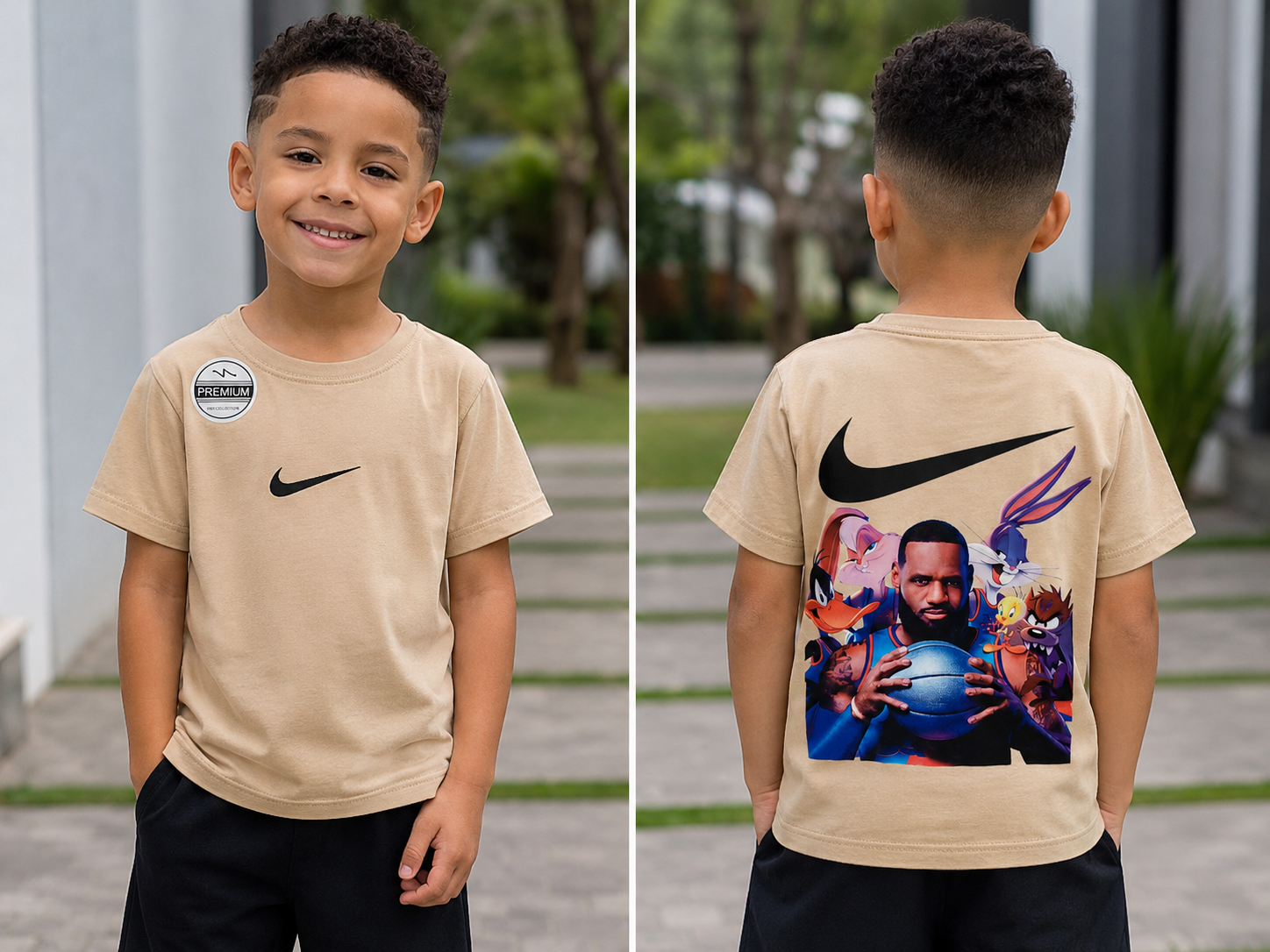 Camiseta NK Malhão Estampa Desenho nas Costas Infantil- Última Peça