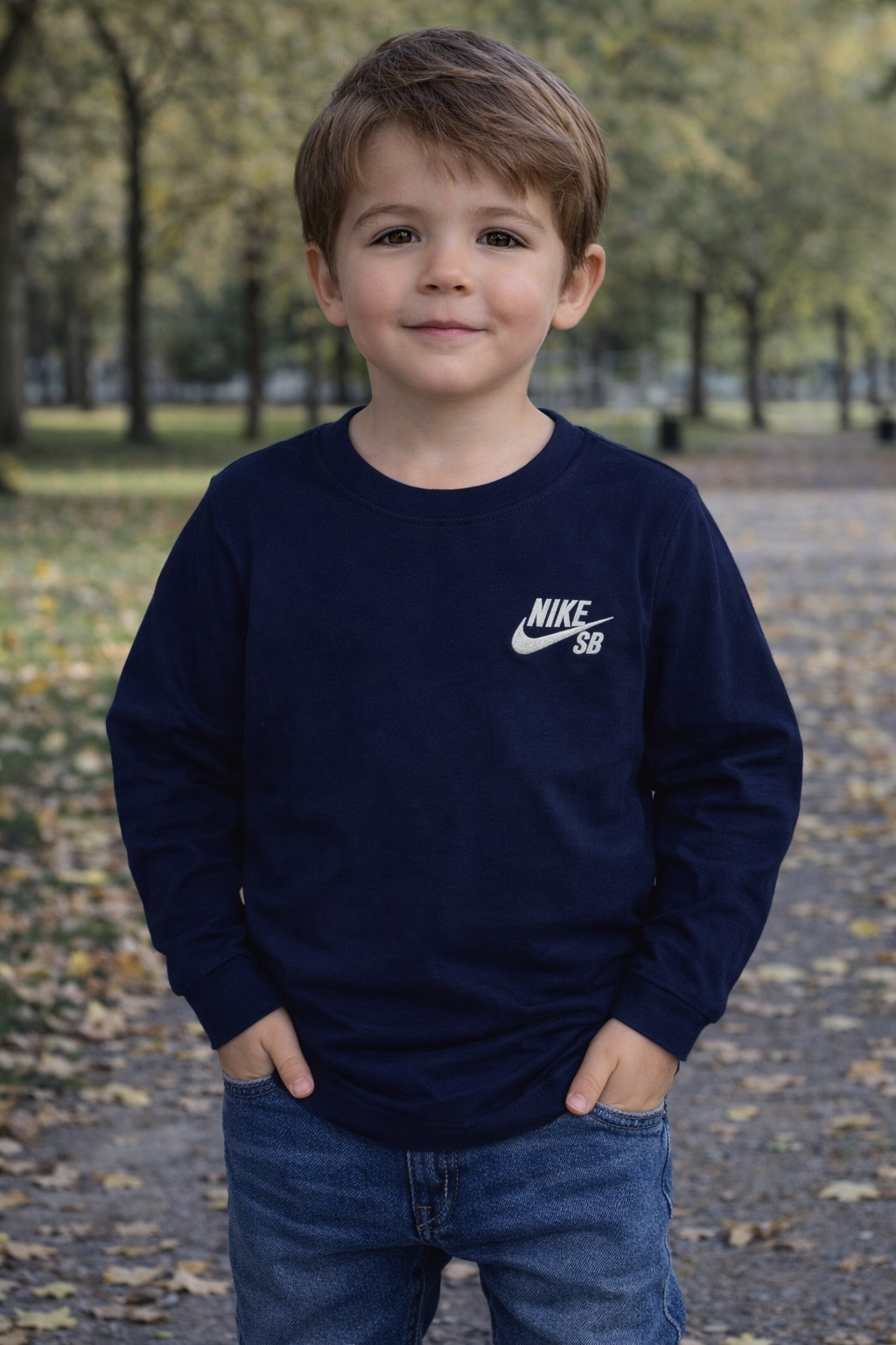Camiseta NK Manga Longa Algodão Infantil