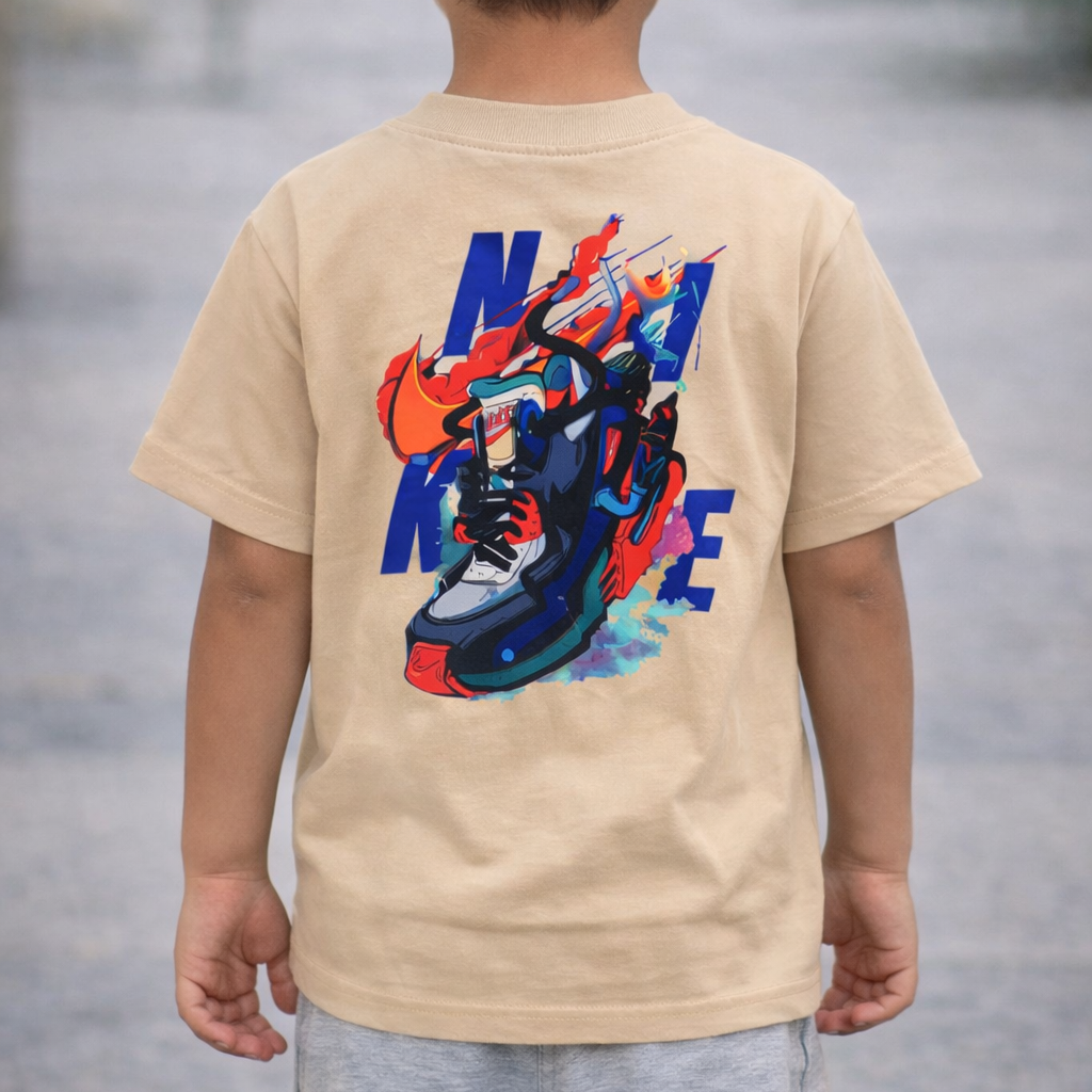 Camiseta NK Malhão Estampa Desenho nas Costas Infantil