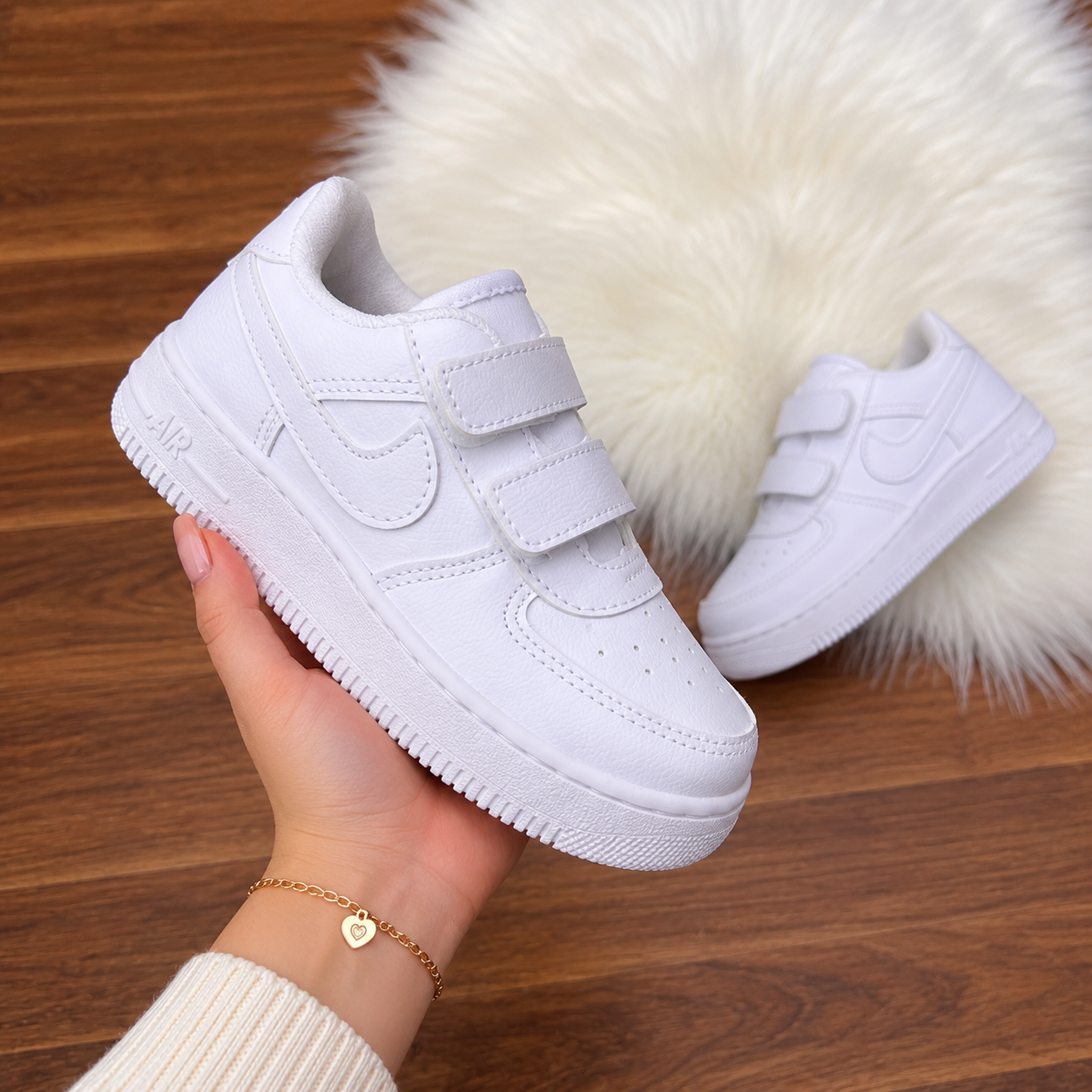 Tênis Force Branco Velcro NK Infantil