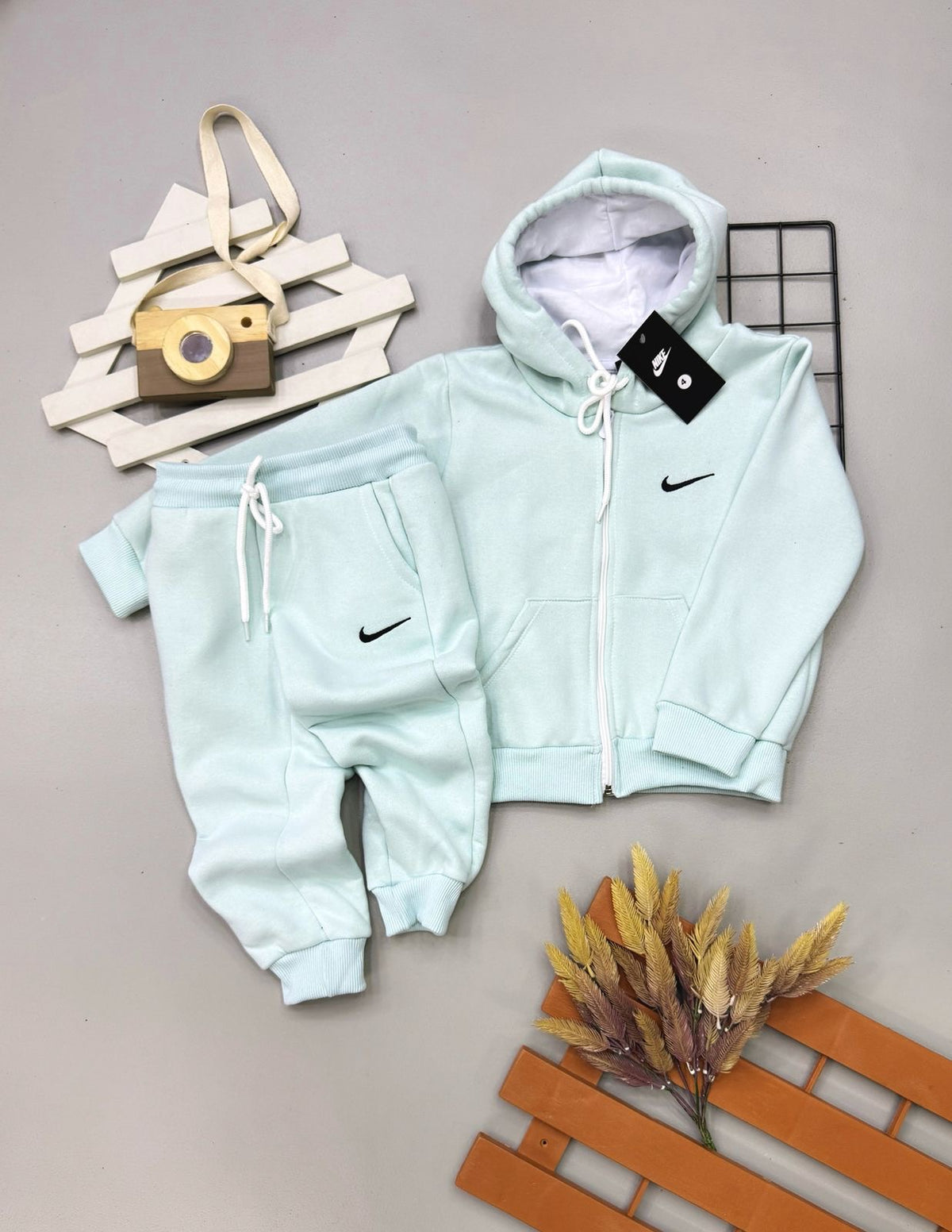 Conjunto Moletom NK Básico Zíper Infantil