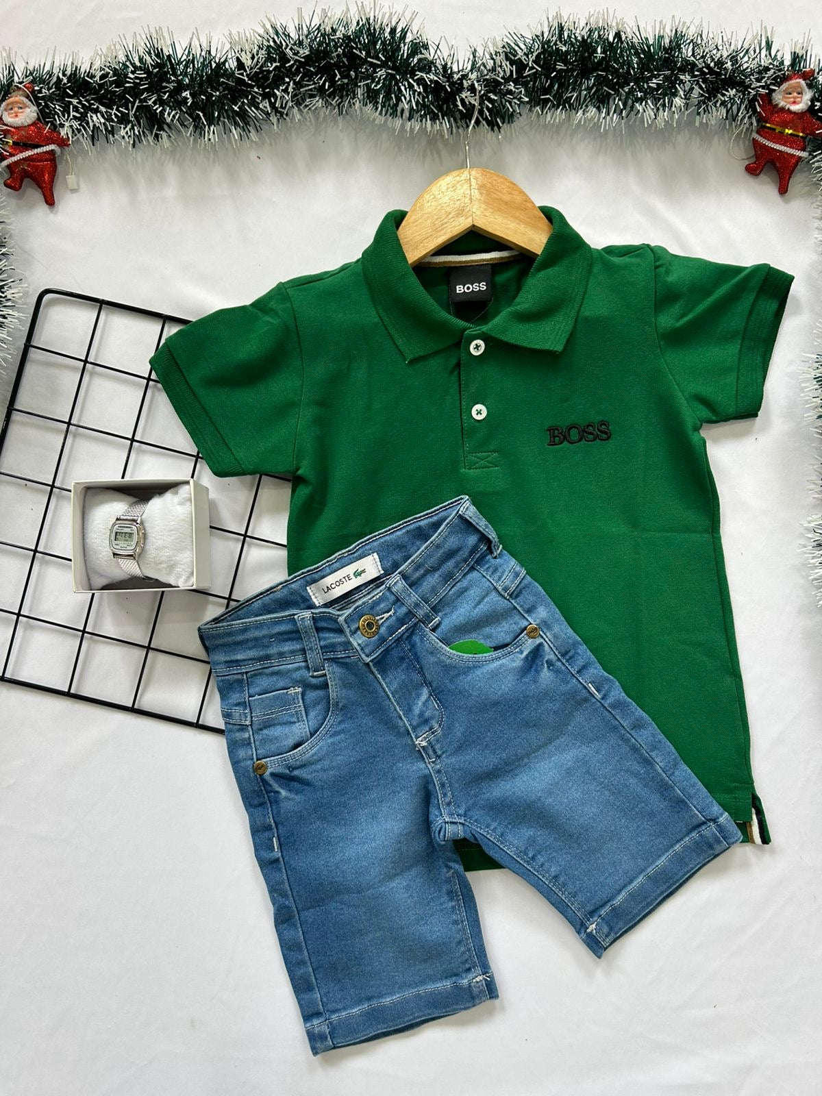 Kit Camiseta Polo HB + Bermuda LST + Relógio - Final de Ano