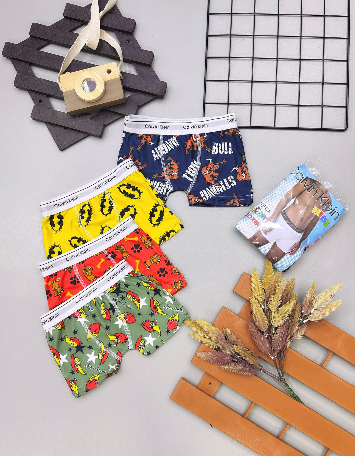 Kit 4 Cueca Box CK Infantil