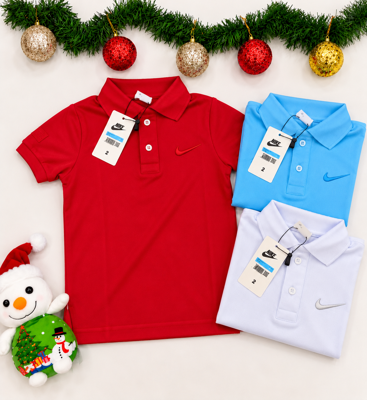 Kit 3 Camiseta Polo NK Natal Infantil