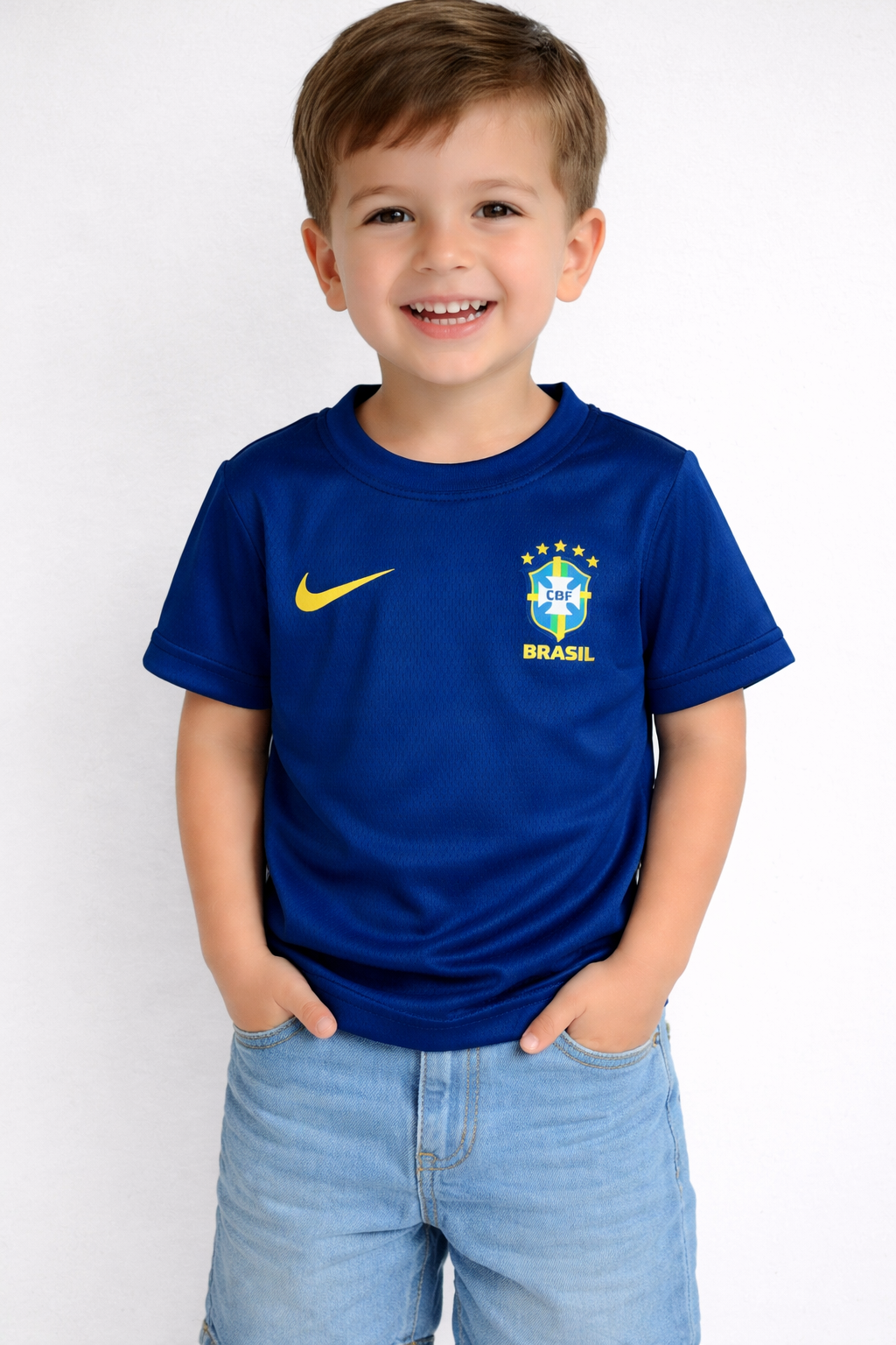 Camiseta do Brasil Dry Fit NK 2026 Infantil - Formato Pequeno