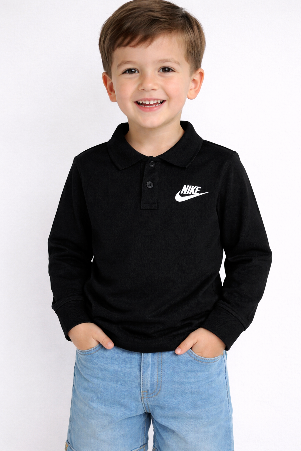 Camiseta Polo NK Manga Longa Infantil