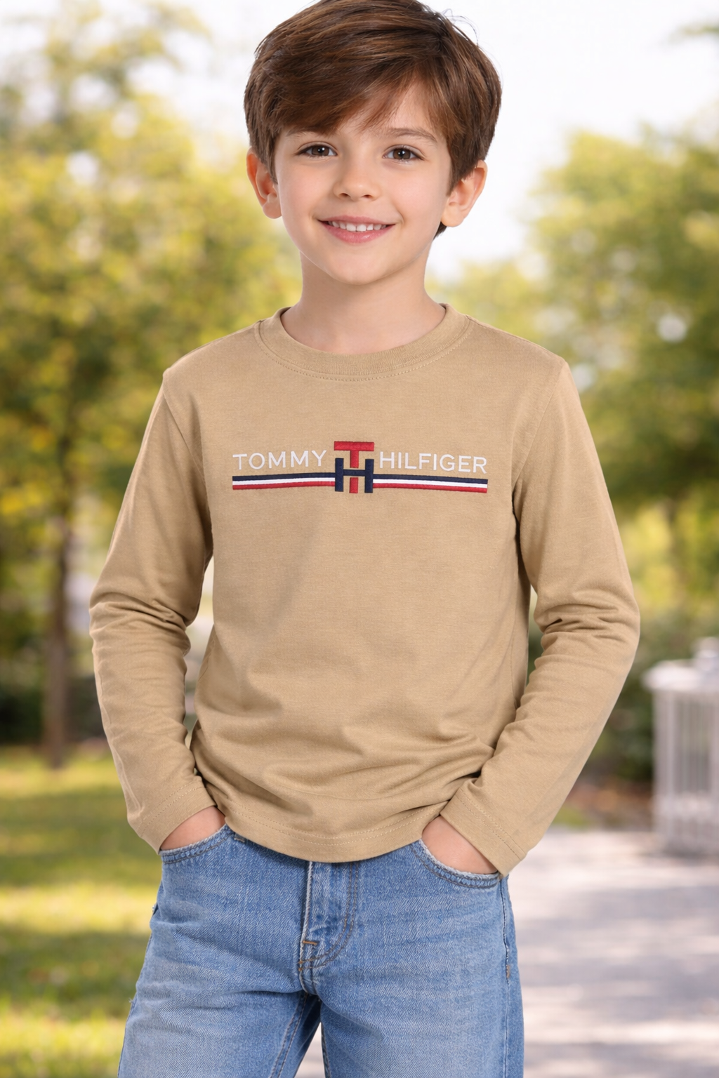 Camiseta TH Manga Longa Elastano Infantil