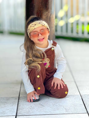 Jardineira Veludo Cotele Capivara Infantil - Acompanha Blusa
