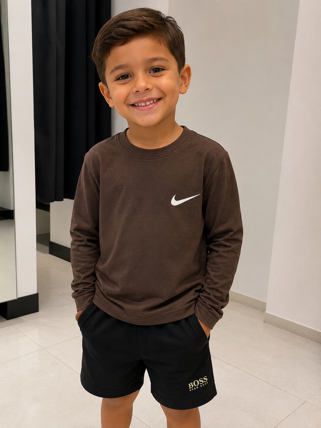 Camiseta NK infantil Manga Longa Algodão última peça